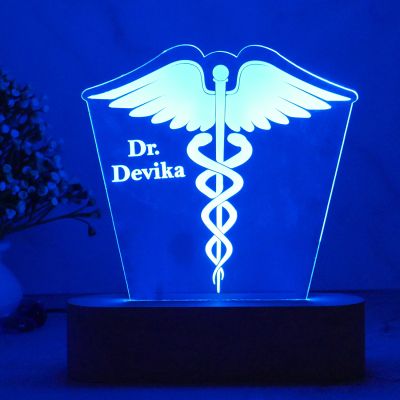 Personalized Doctor Lamp with Name & Logo | Best Thankyou Gift to Doctor with Multicolored Light